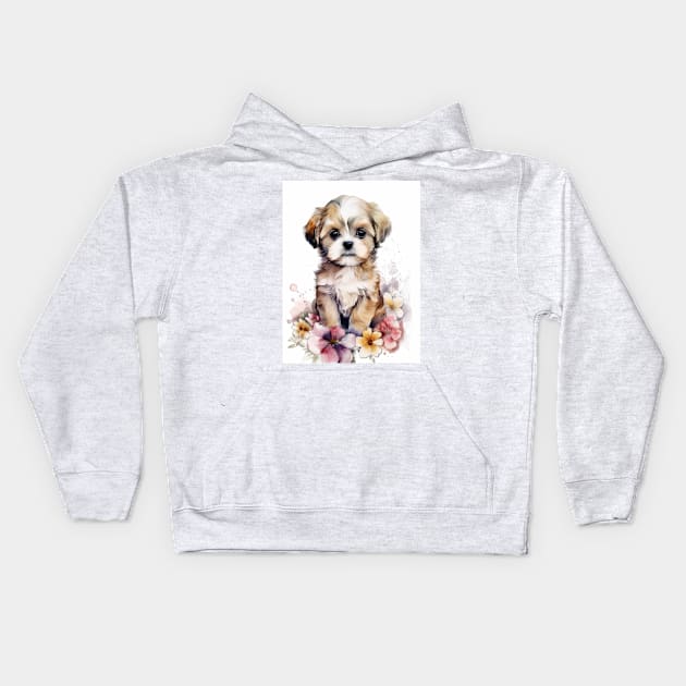 Cute puppy Kids Hoodie by TheMadSwede